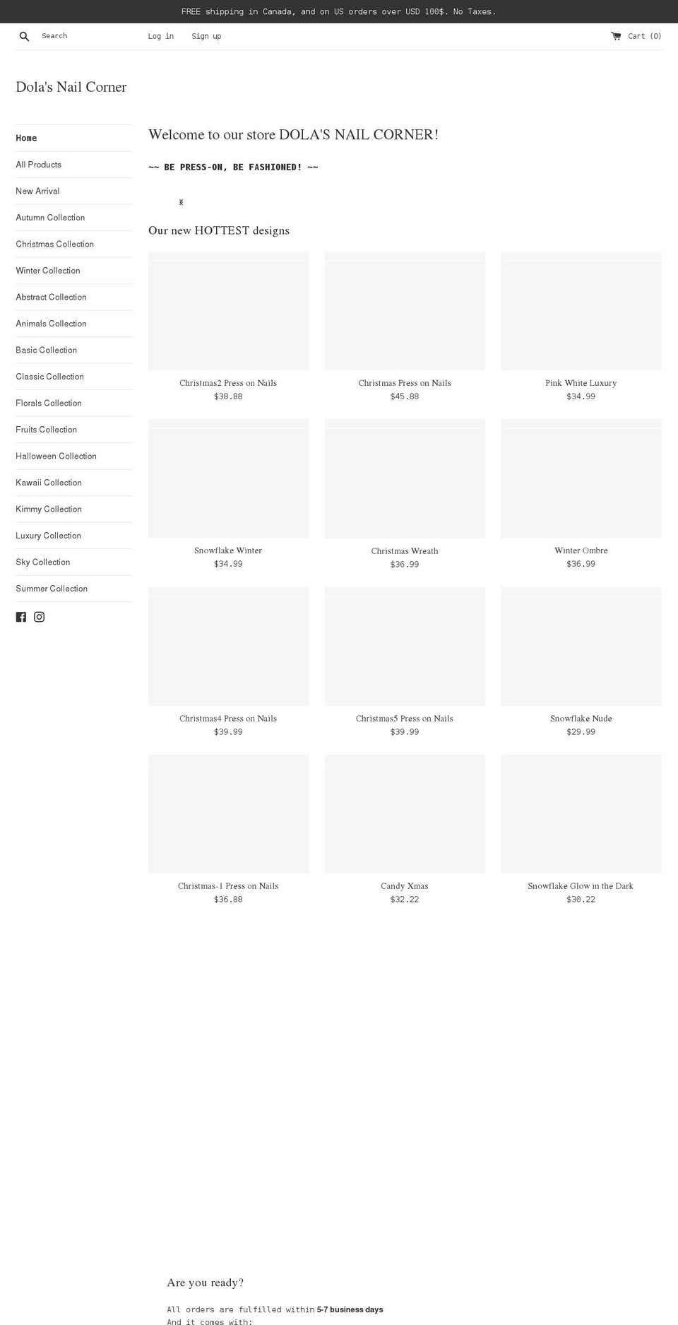dolanailcorner.com shopify website screenshot