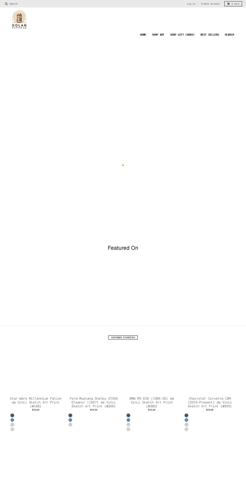 dolanpaperco.com shopify website screenshot