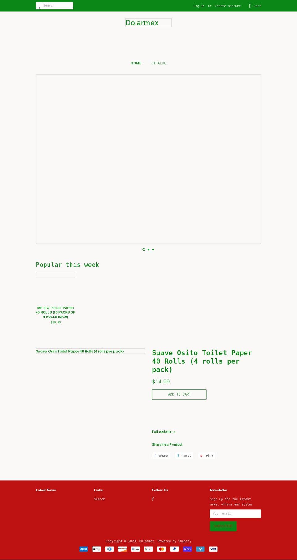 dolarmex.com shopify website screenshot