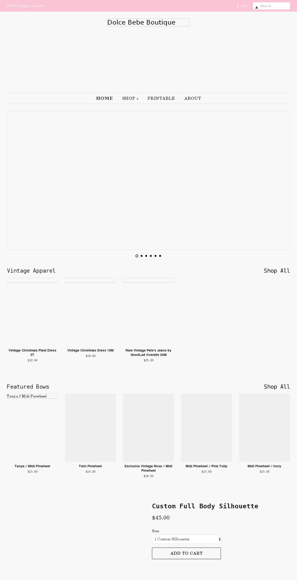 dolcebebeboutique.com shopify website screenshot