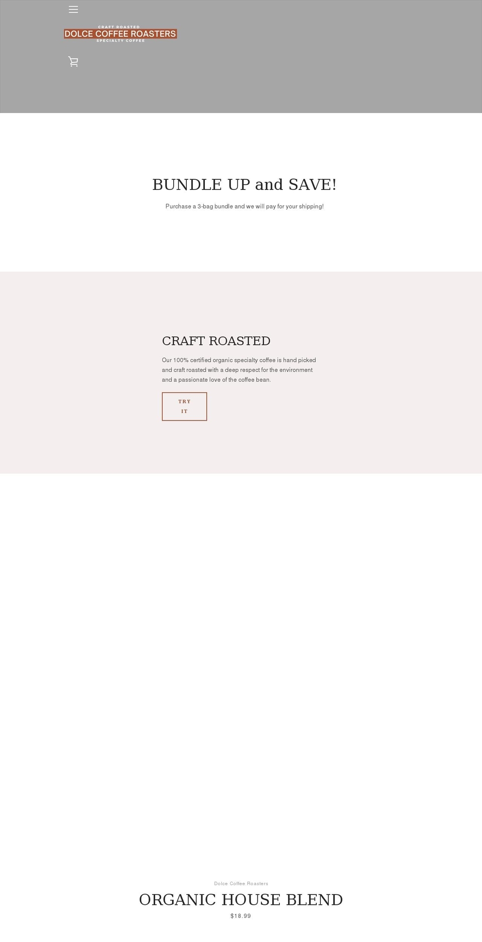 dolcecoffeeroasters.com shopify website screenshot