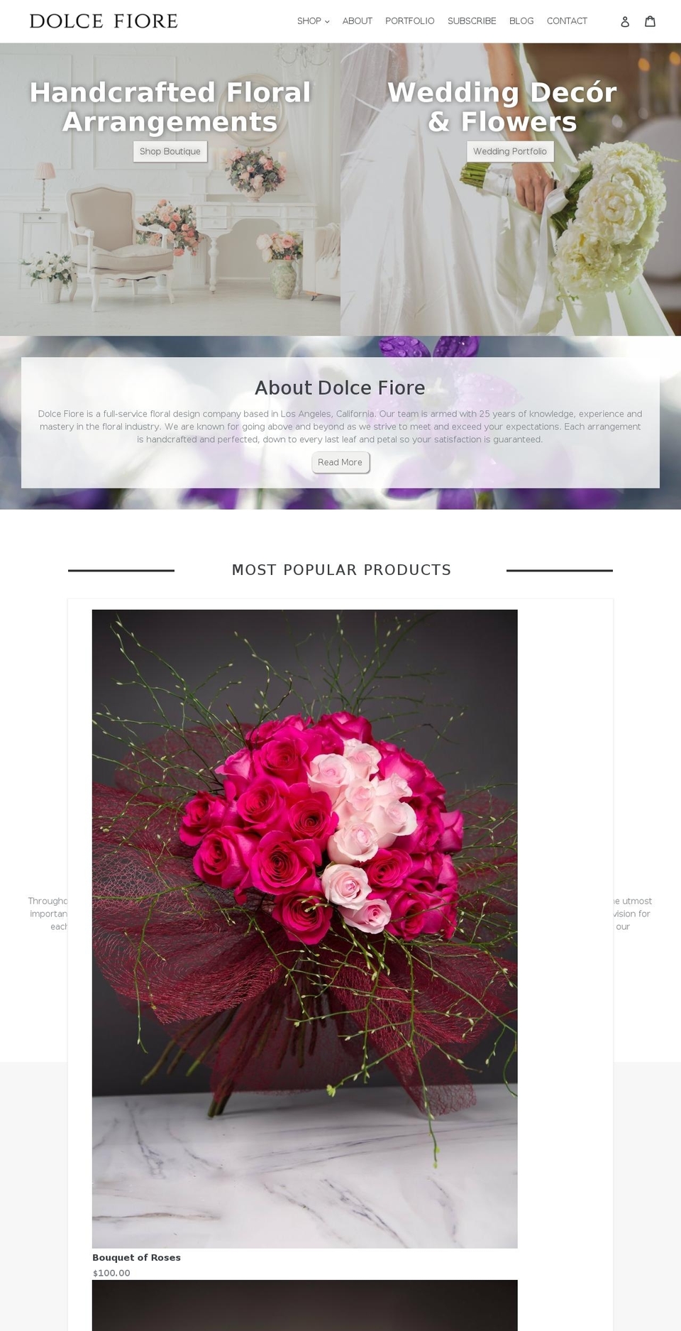 dolcefiorela.com — Shopify storefront screenshot