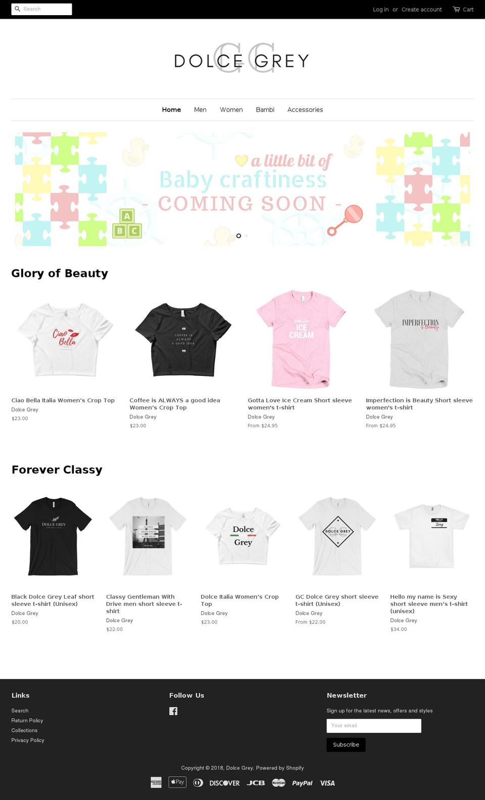 dolcegrey.com — Shopify storefront screenshot