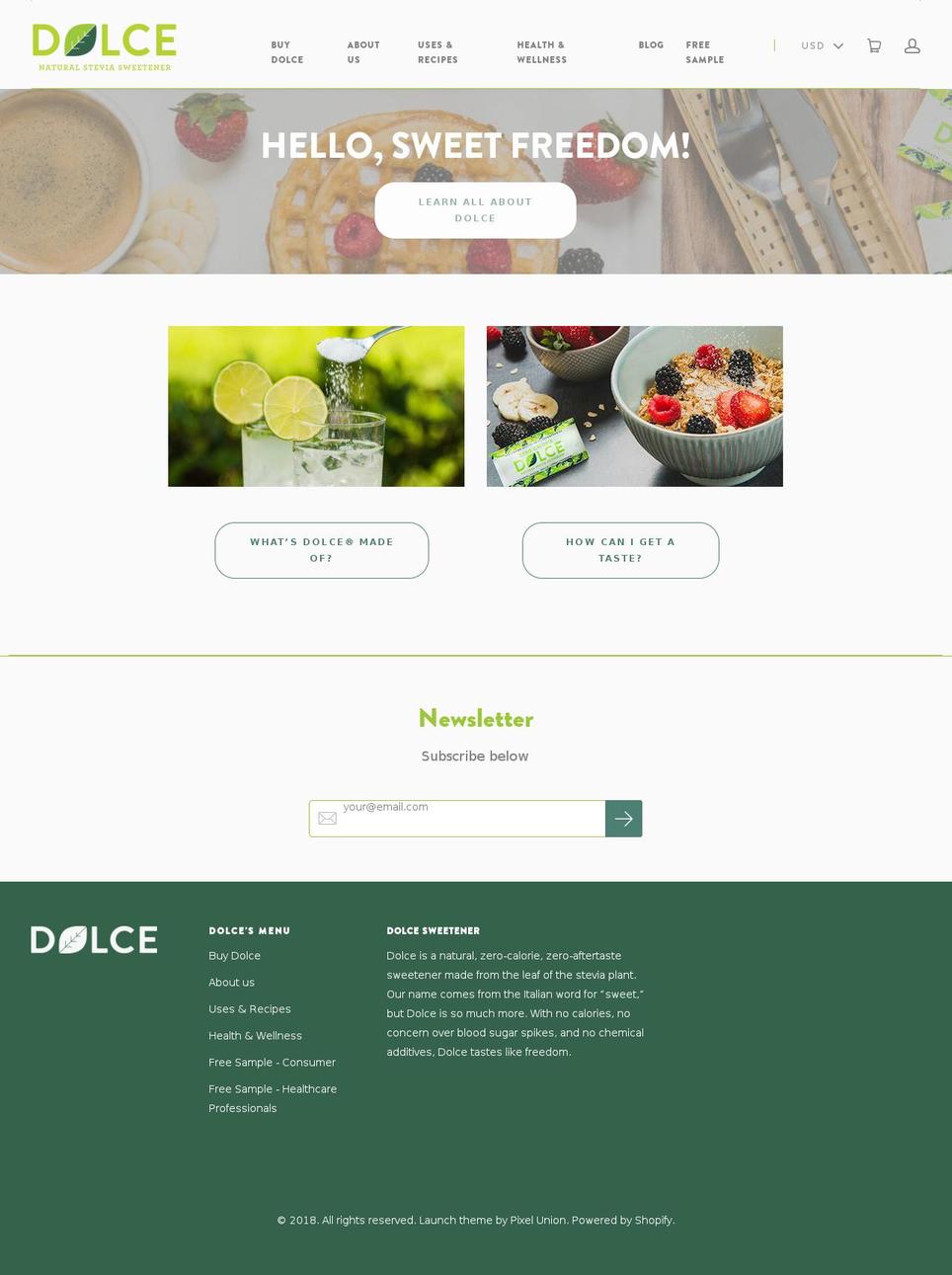 dolceleavia.com — Shopify storefront screenshot