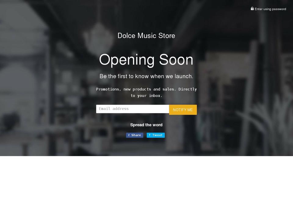 dolcemusicstore.com shopify website screenshot