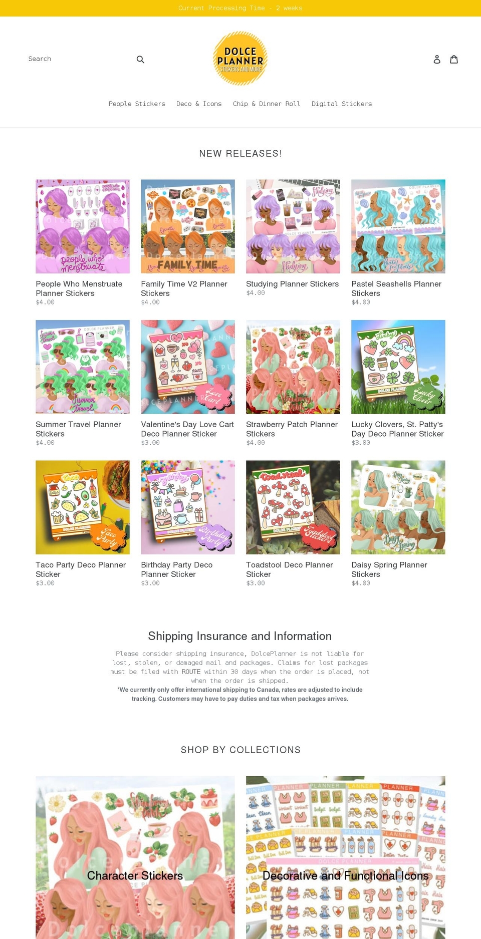 dolceplanner.com shopify website screenshot