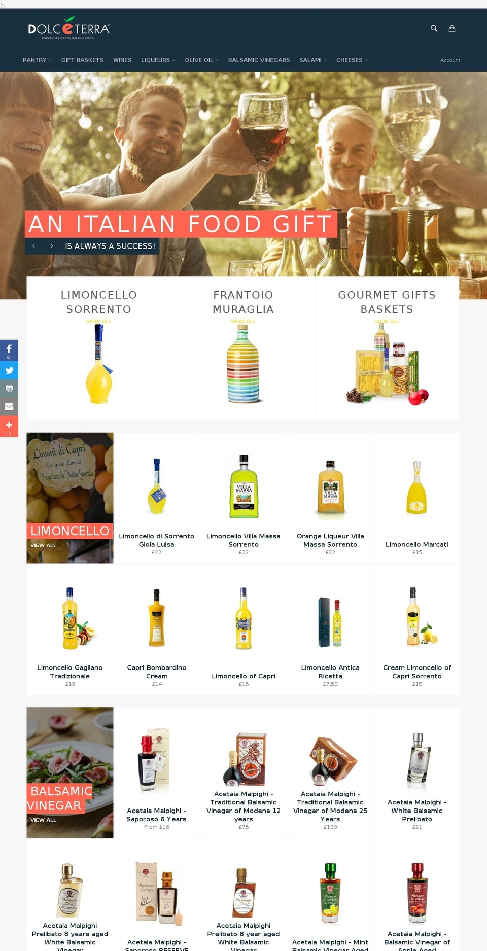 dolceterra.co.uk shopify website screenshot