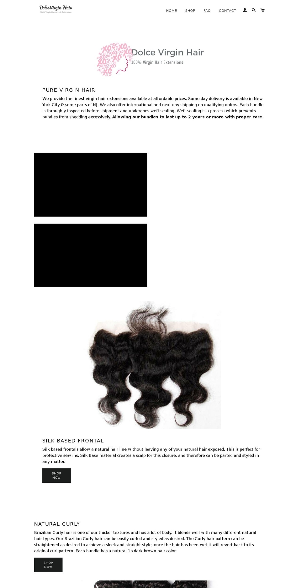 dolcevirginhair.com shopify website screenshot