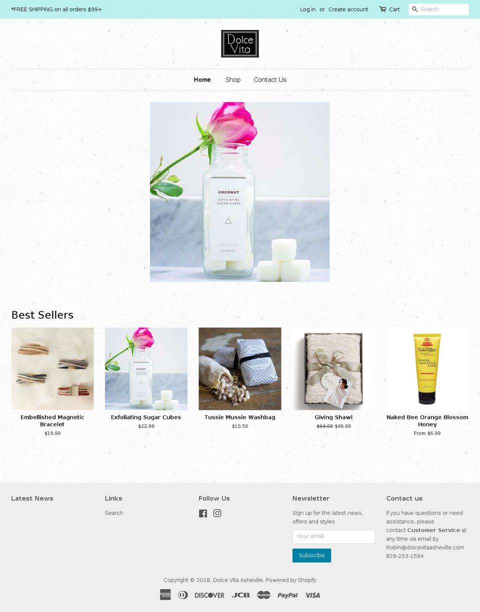 dolcevitaasheville.com — Shopify storefront screenshot