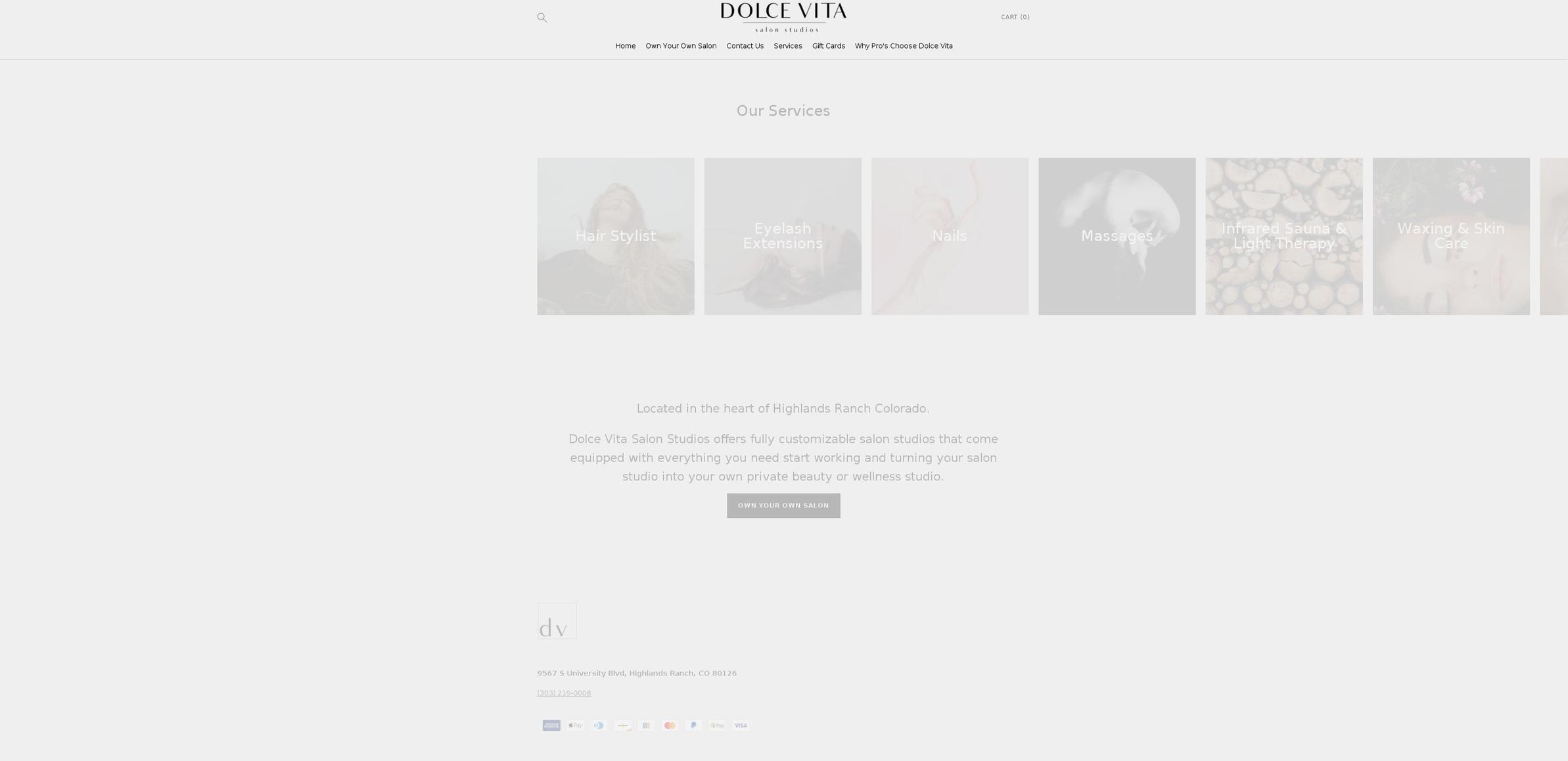 dolcevitasalonstudios.com shopify website screenshot