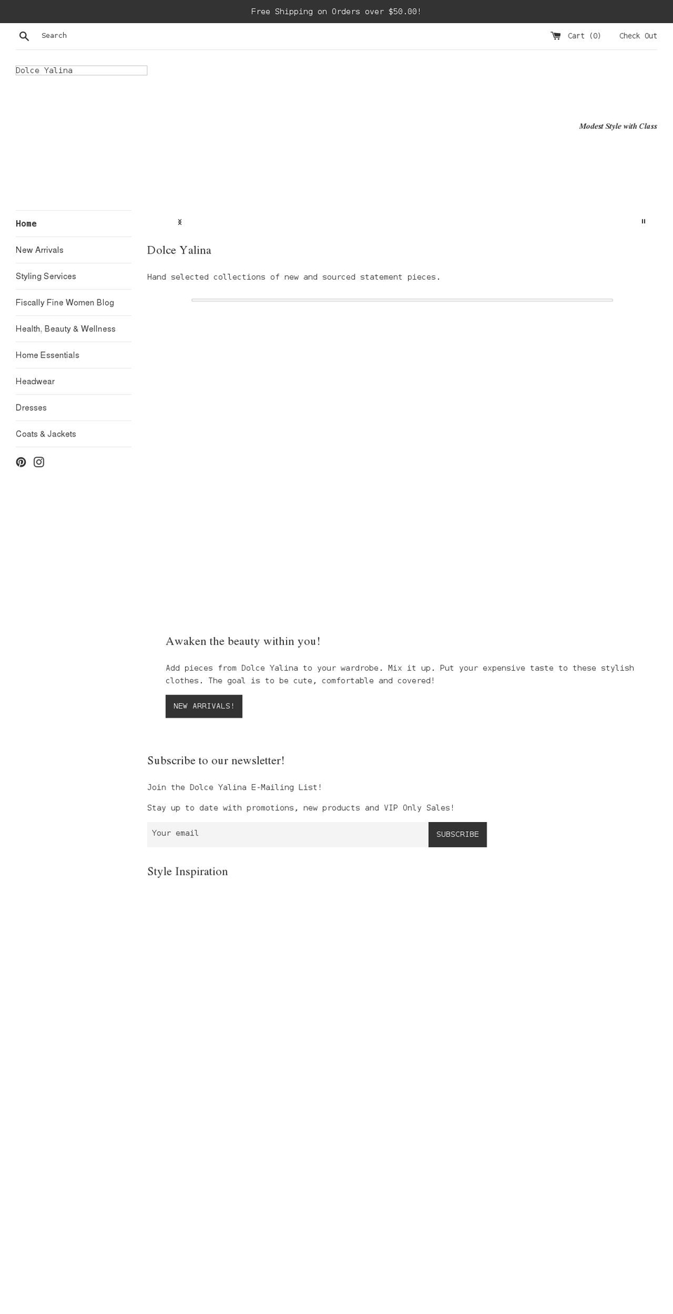 dolceyalina.com shopify website screenshot