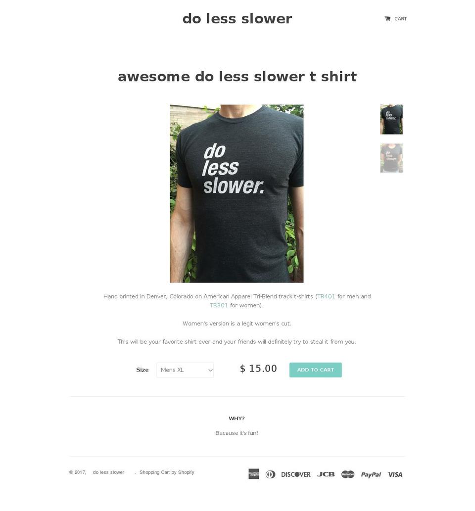 dolessslower.com shopify website screenshot