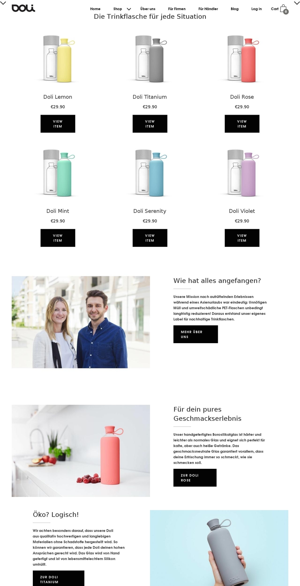 dolibottles.com shopify website screenshot