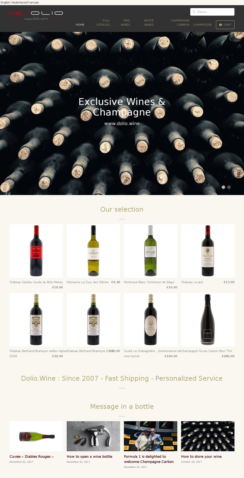 dolio.wine shopify website screenshot
