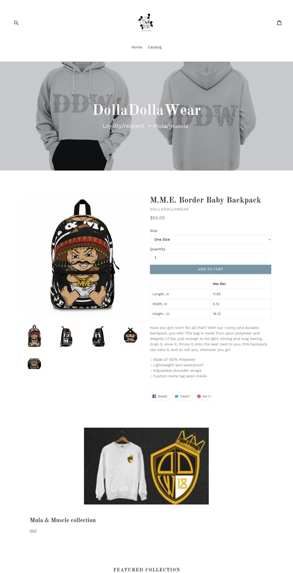 dolladollawear.com shopify website screenshot