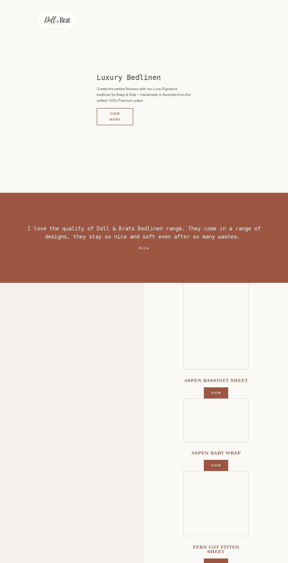 dollandbrat.com.au shopify website screenshot