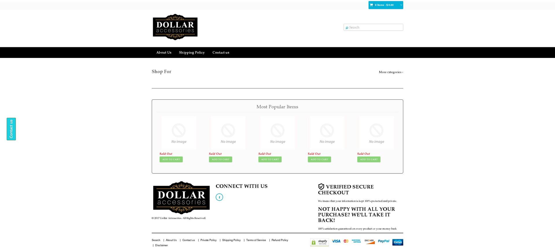 dollaraccessories.com shopify website screenshot