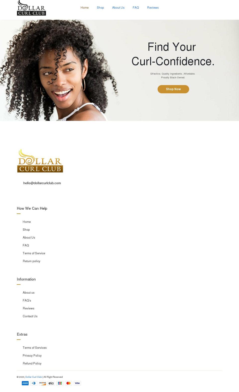 dollarcurlclub.com shopify website screenshot