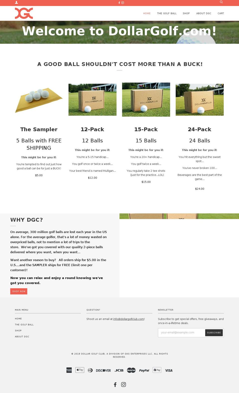 dollargolf.com shopify website screenshot