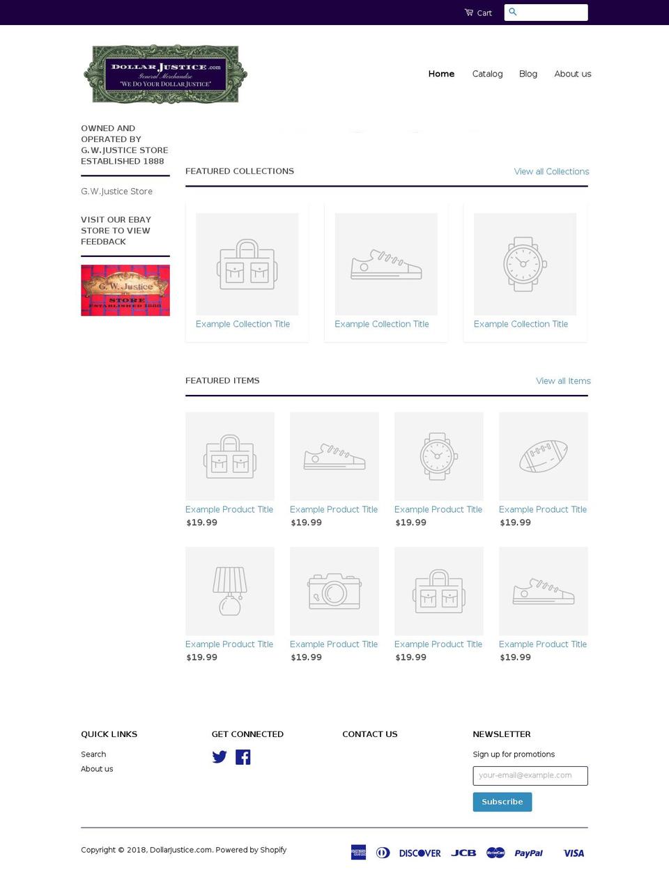 dollarjustice.com shopify website screenshot