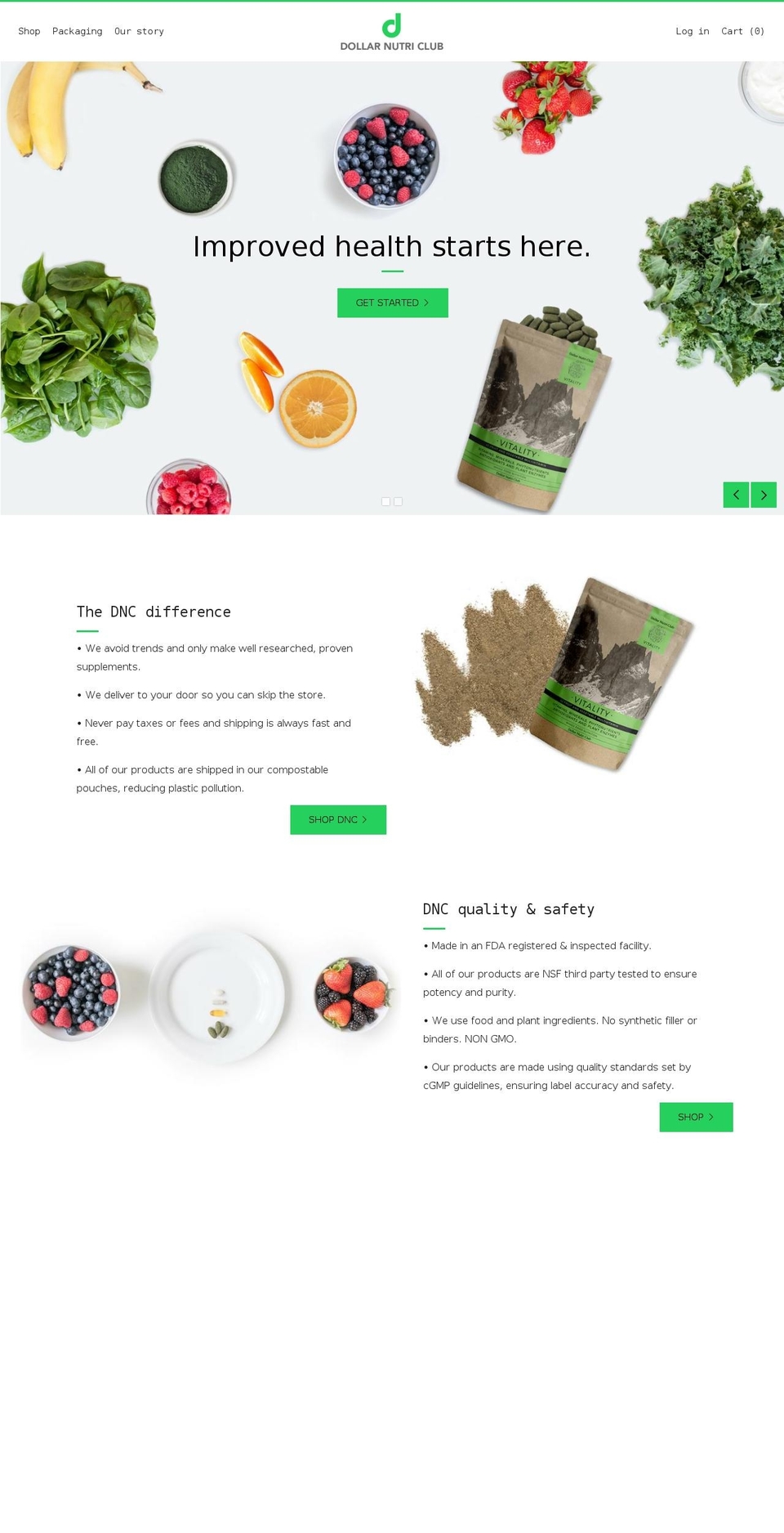dollarnutriclub.com — Shopify storefront screenshot