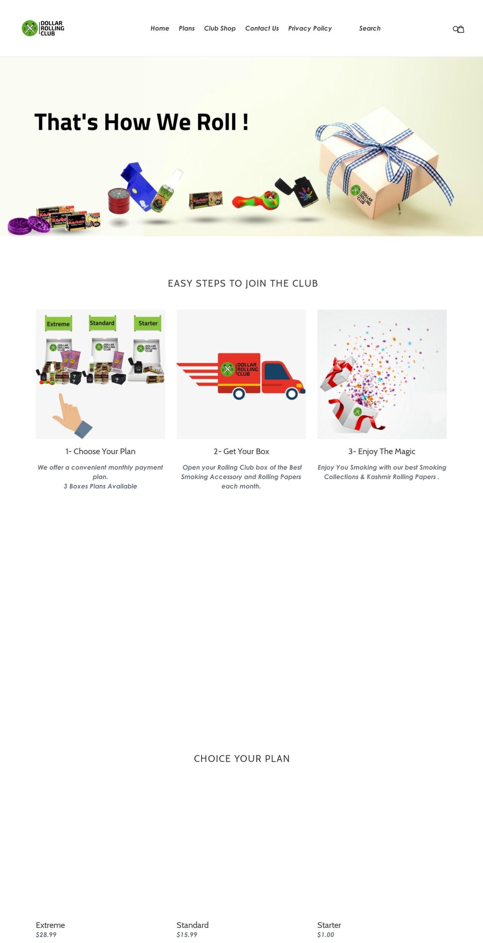 dollarrollingclub.com — Shopify storefront screenshot