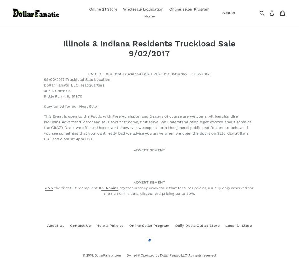 dollartruckloadsale.com — Shopify storefront screenshot