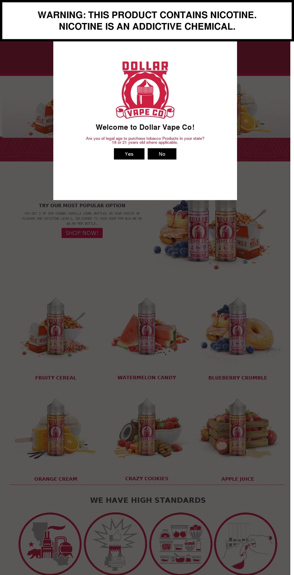 timber-dvc-0118 Shopify theme site example dollarvapeco.com