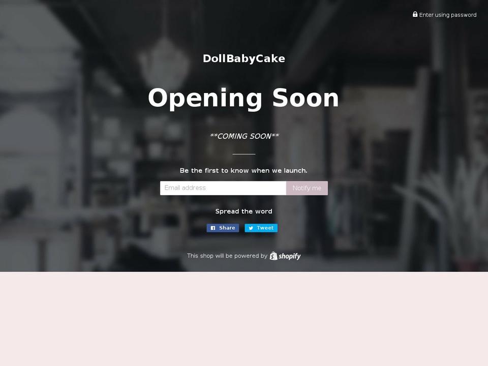 dollbabycake.com — Shopify storefront screenshot