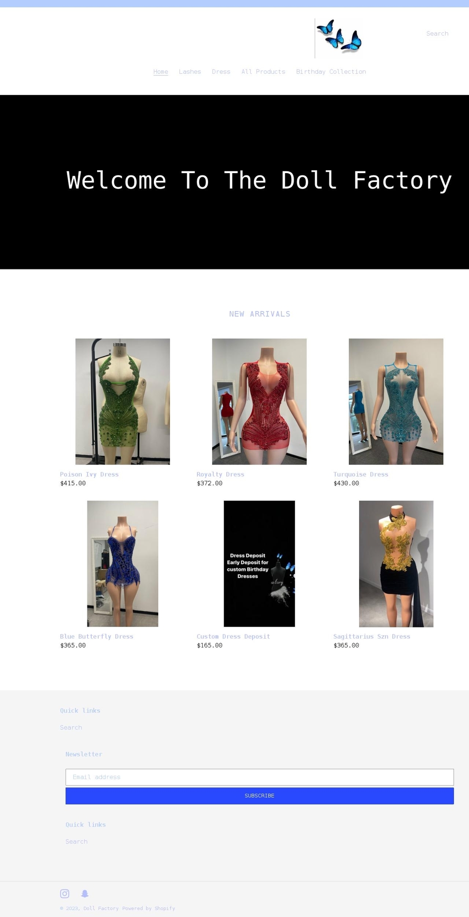 dollbabylash.com shopify website screenshot