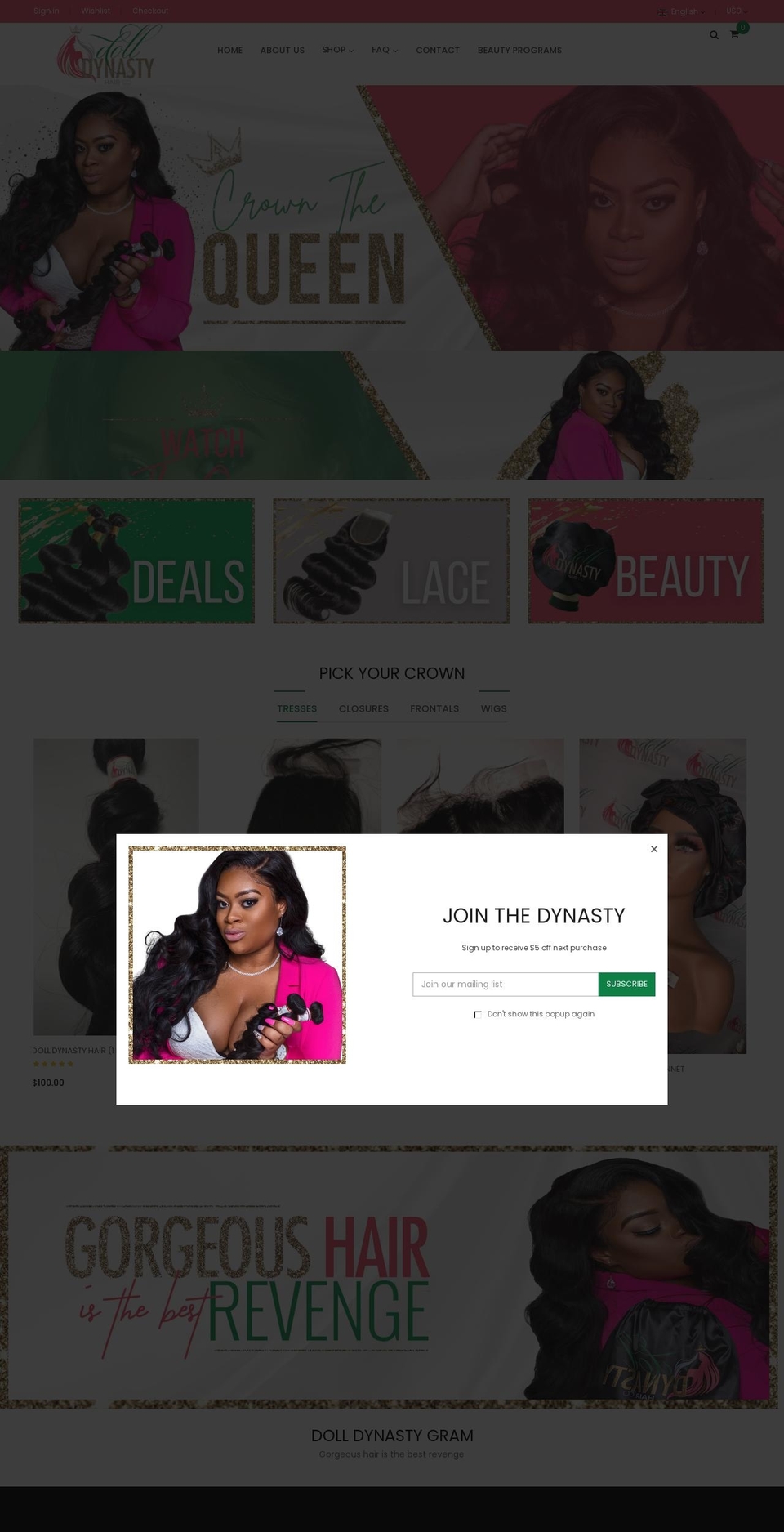 DollDynasty - New Shopify theme site example dolldynastyhair.org