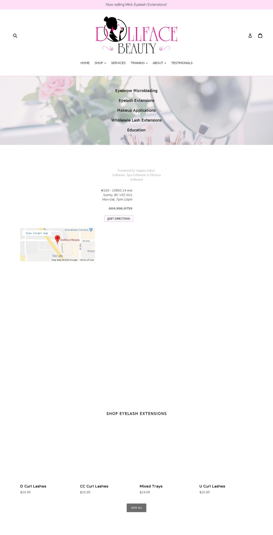 dollfacebeautylounge.com shopify website screenshot