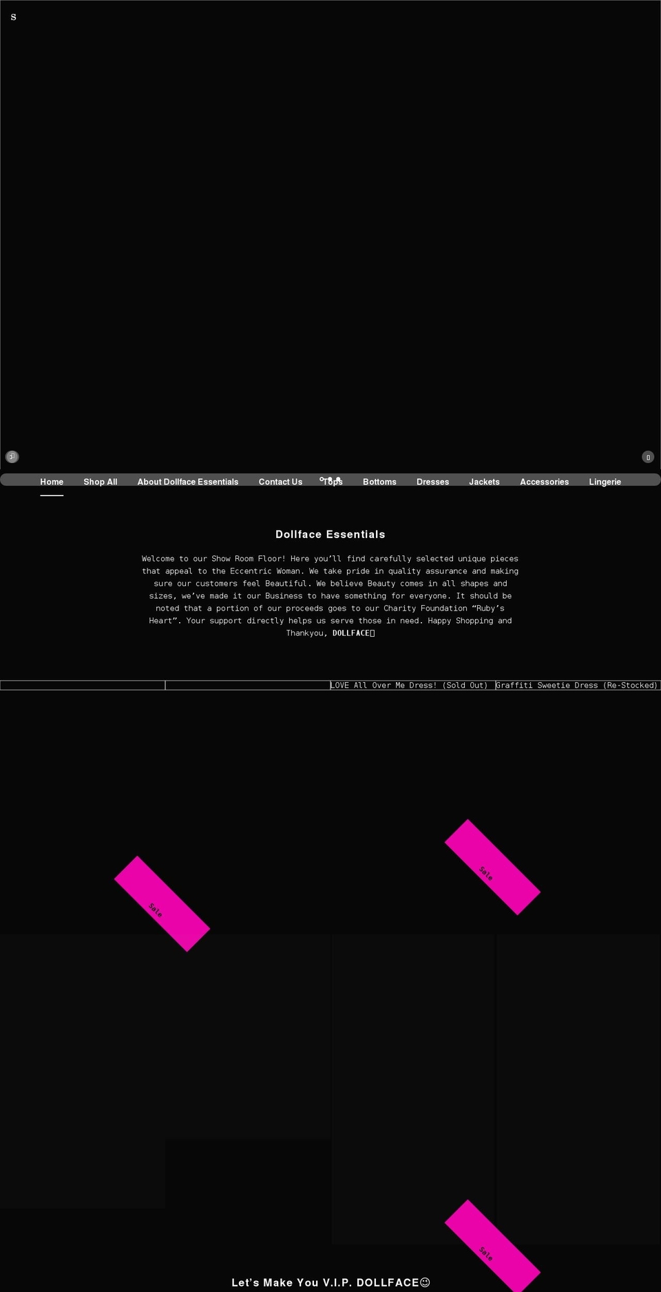 dollfaceessentials.com shopify website screenshot