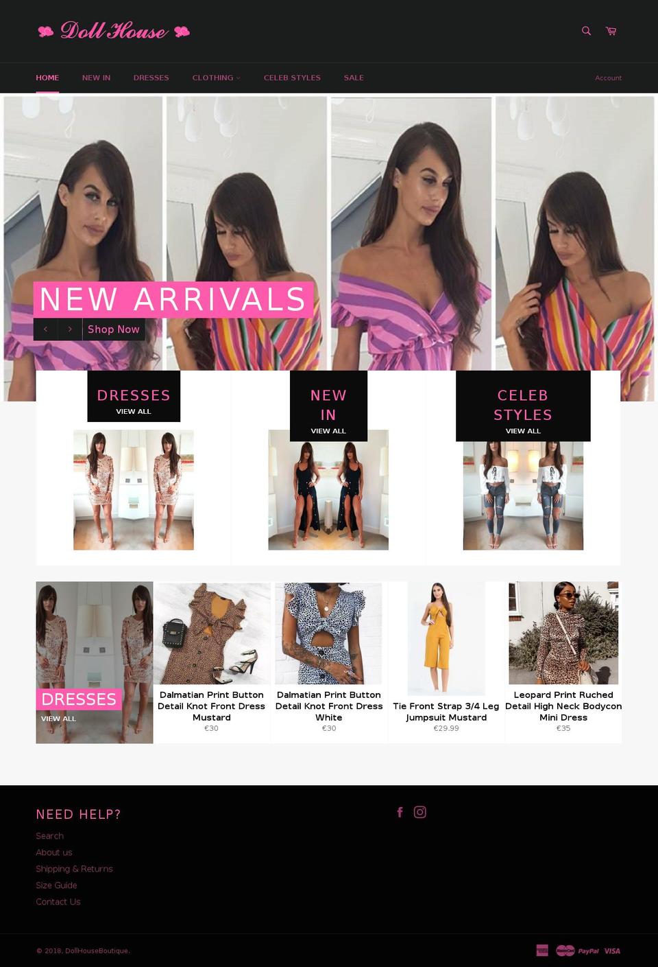 dollhouseboutique.ie shopify website screenshot