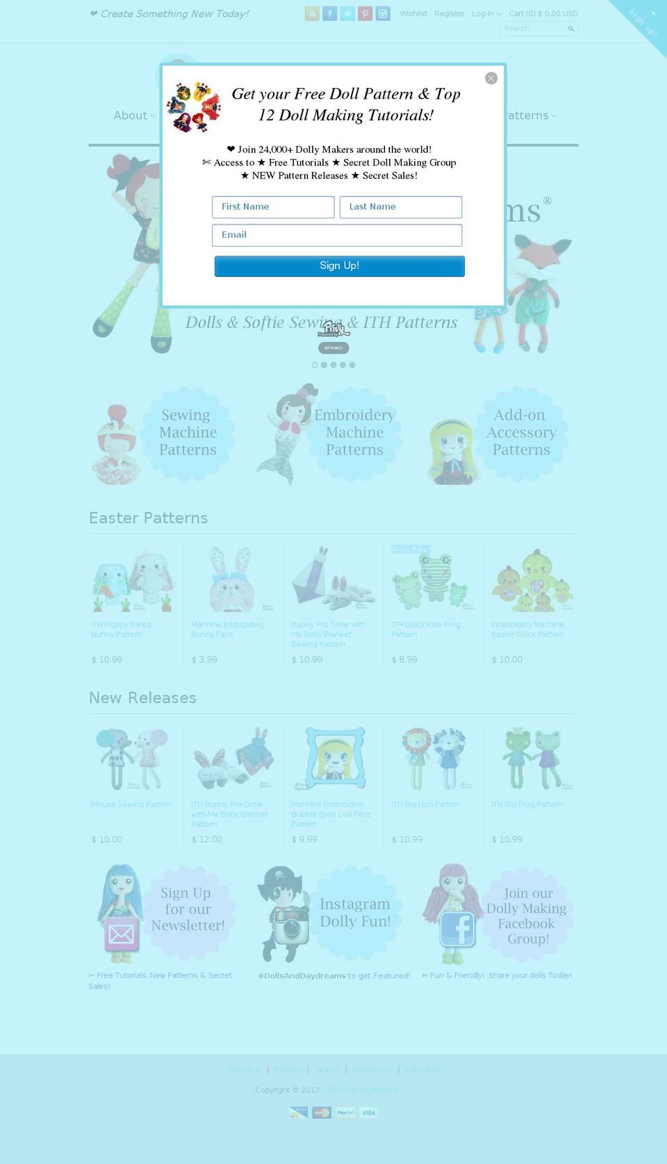 dollsanddaydreams.com shopify website screenshot