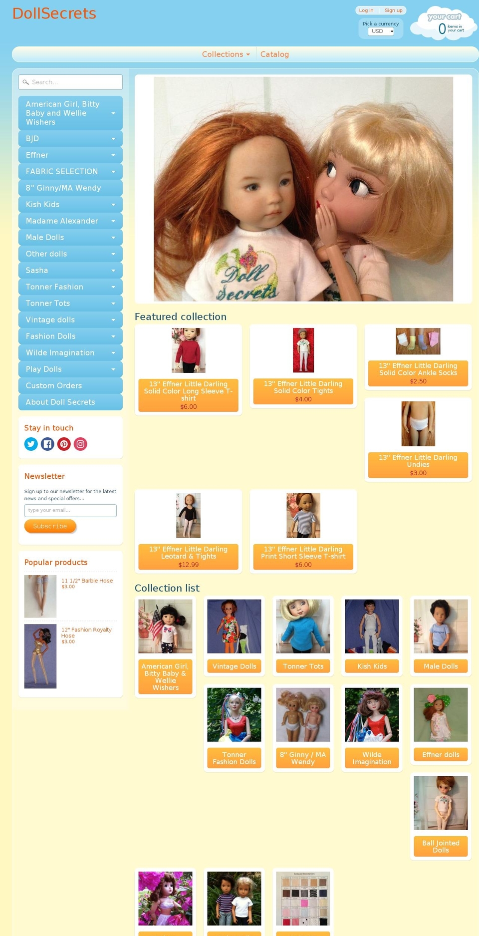 dollsecrets.com — Shopify storefront screenshot