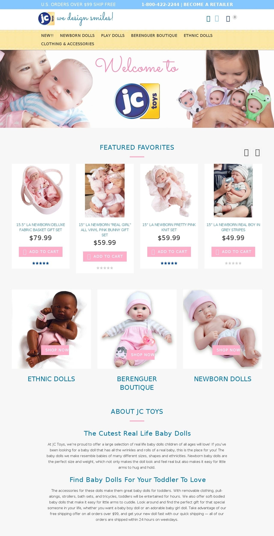 JC Toys Shopify theme site example dollsfromspain.com