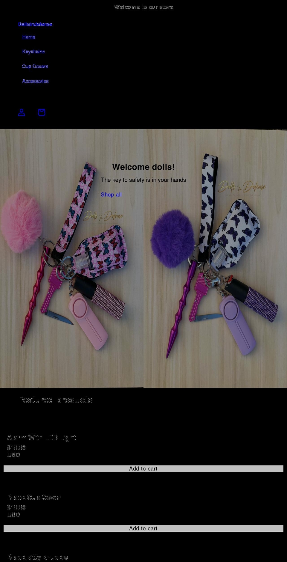 dollsindefense.com shopify website screenshot