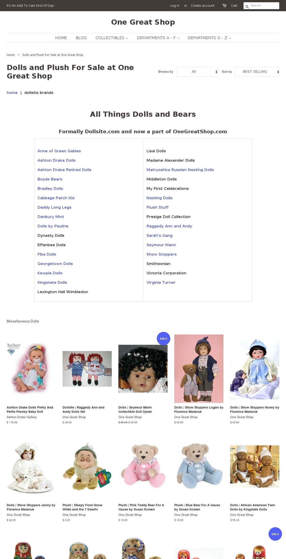 dollsite.com — Shopify storefront screenshot