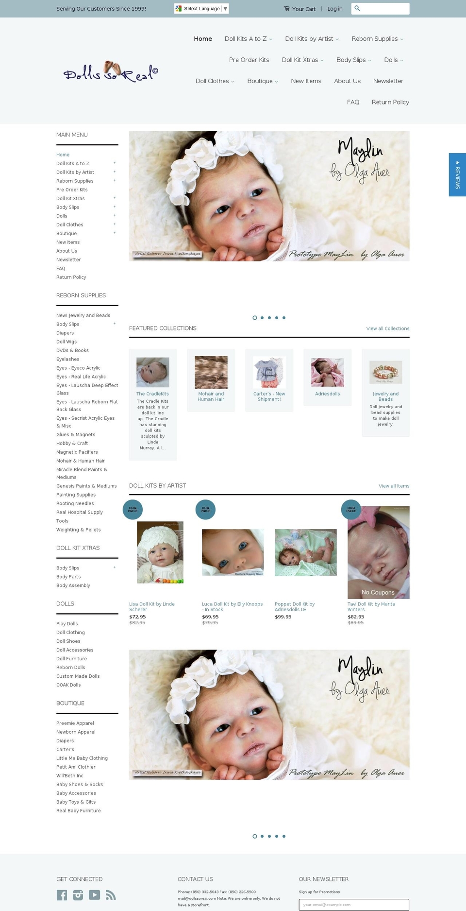 Canopy Shopify theme site example dollssoreal.com