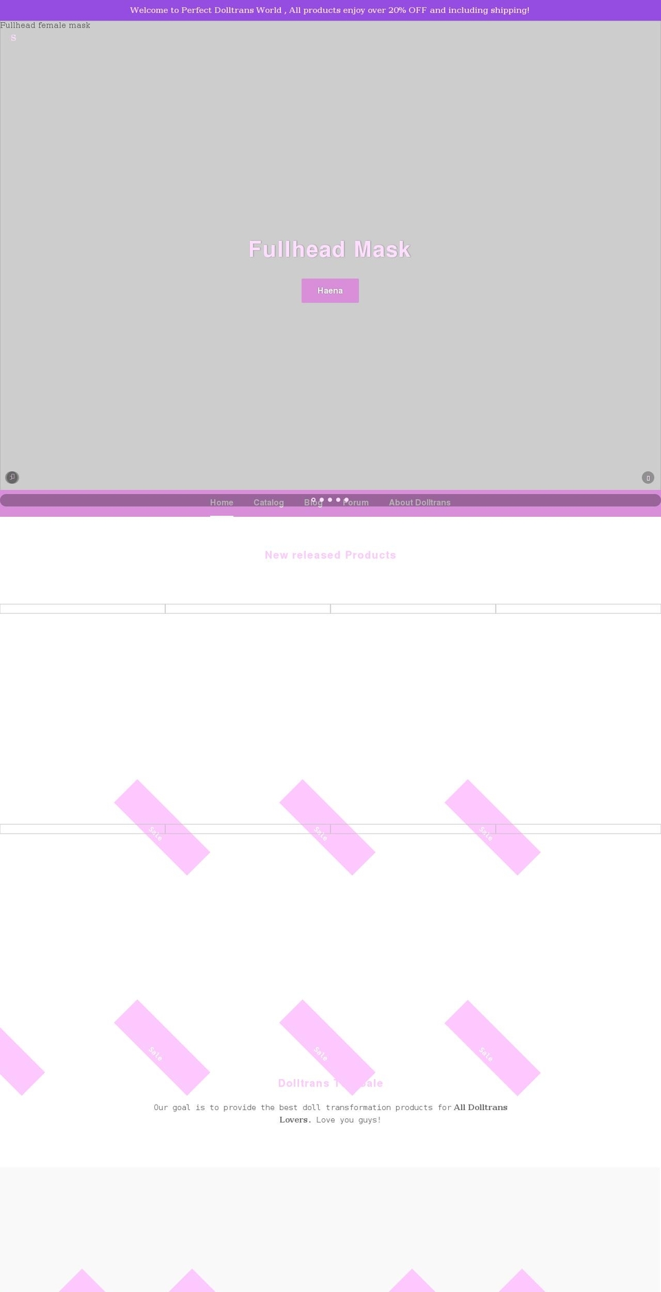 dolltrans.com shopify website screenshot