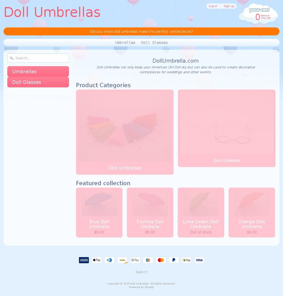 dollumbrella.com — Shopify storefront screenshot