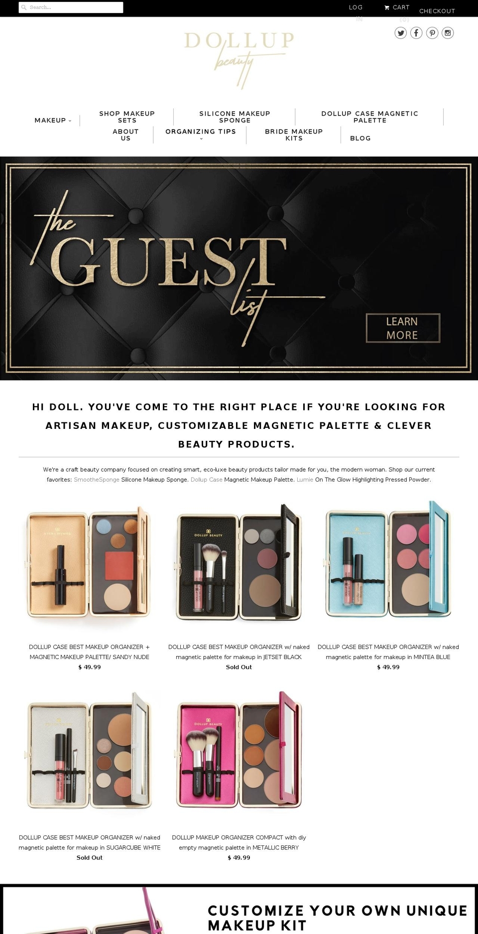 dollupcosmetics.com shopify website screenshot