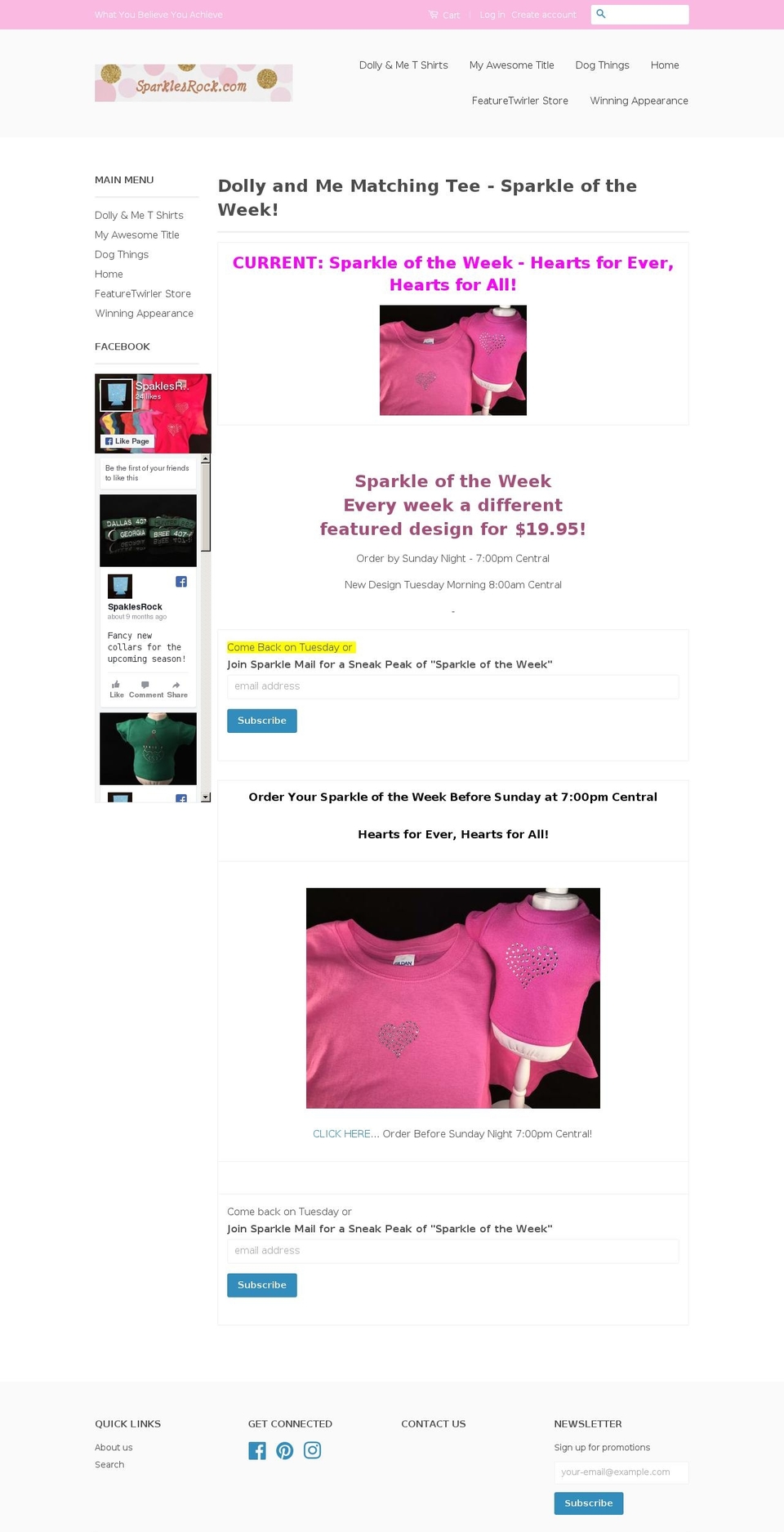 dollyandmematchingtees.com — Shopify storefront screenshot