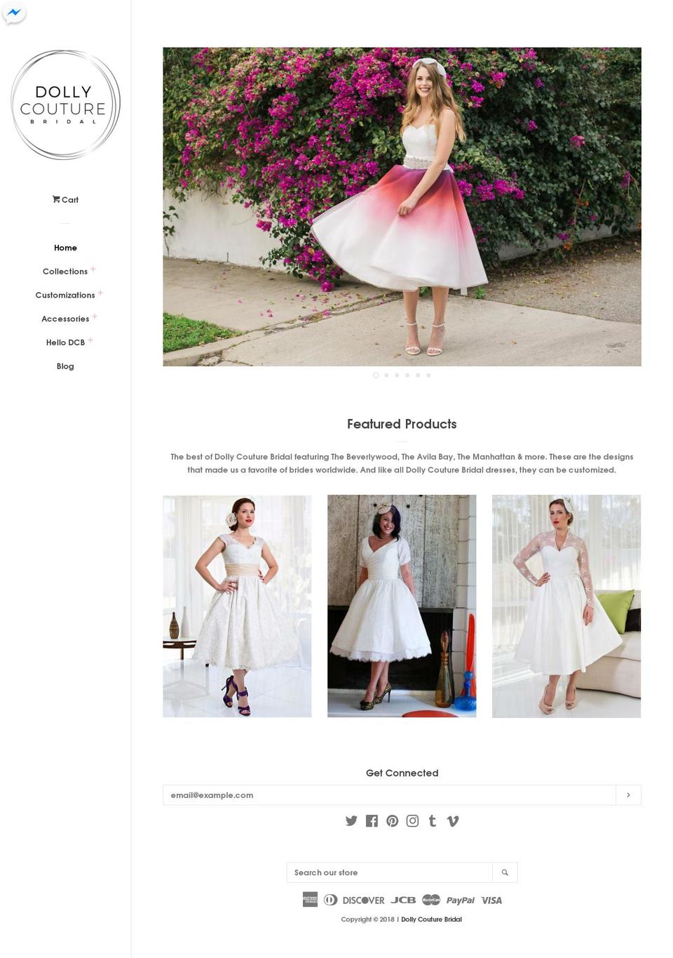 dollycouture.net shopify website screenshot