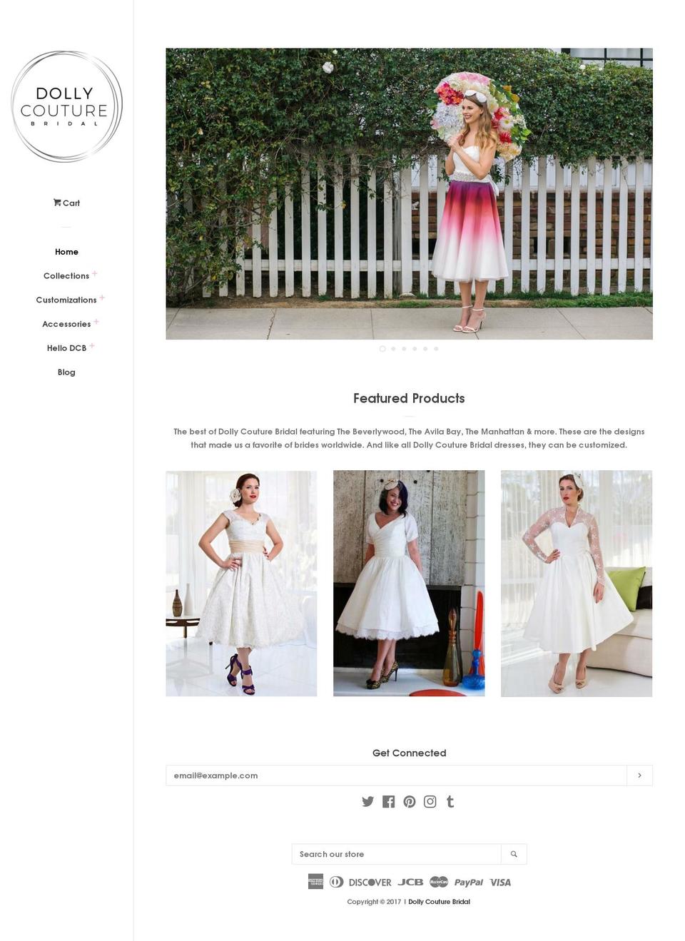 dollycouturebridal.com shopify website screenshot