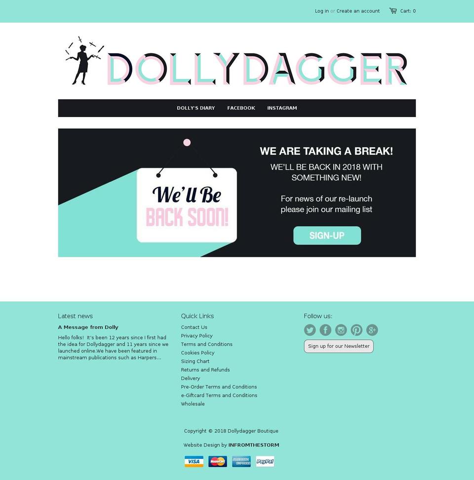 dollydagger.com shopify website screenshot