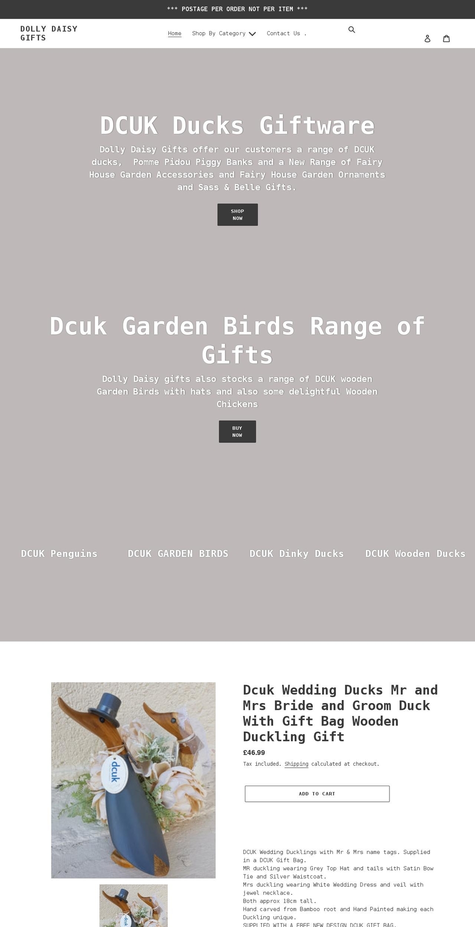 dollydaisygifts.co.uk shopify website screenshot