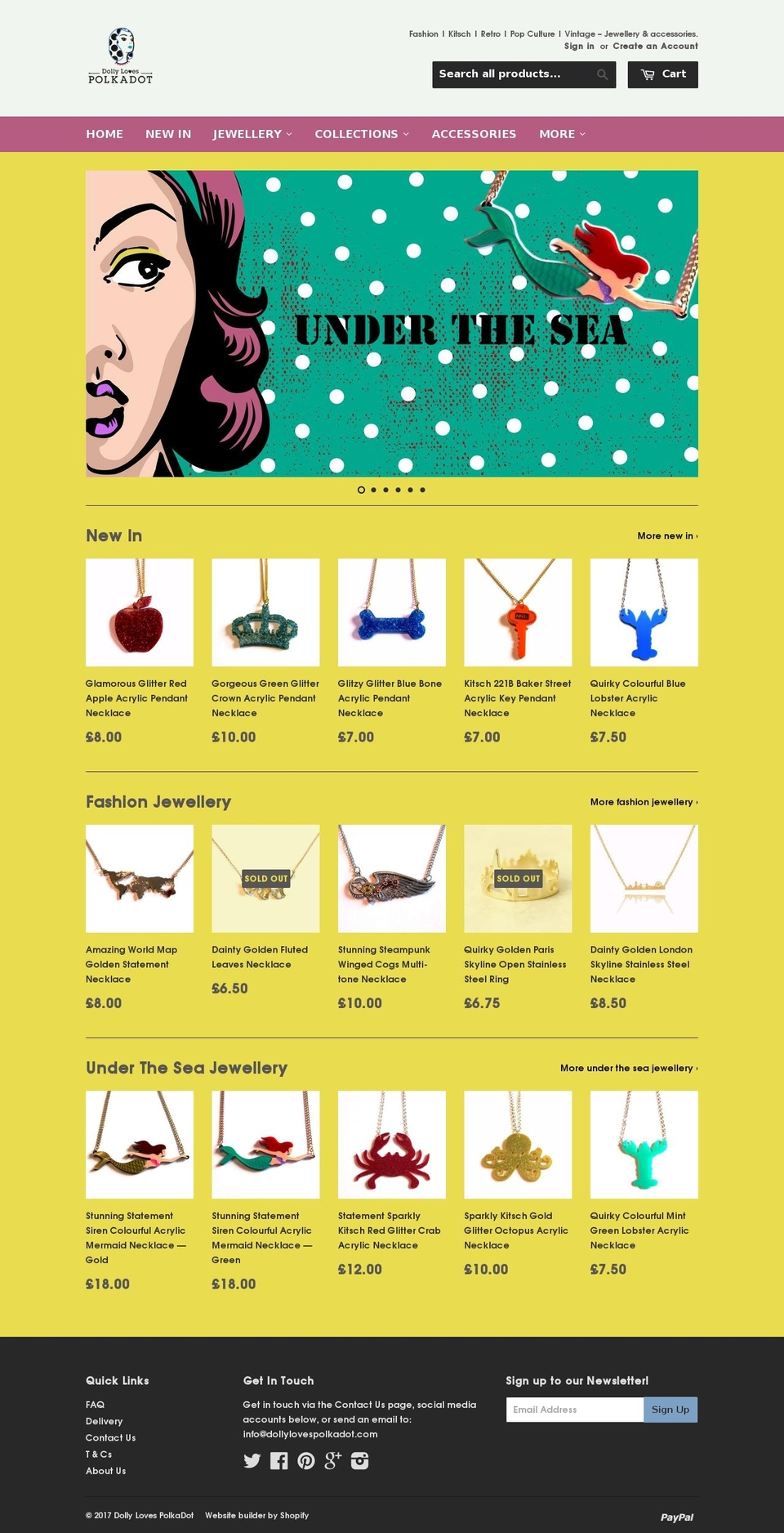 dollylovespolkadot.com shopify website screenshot