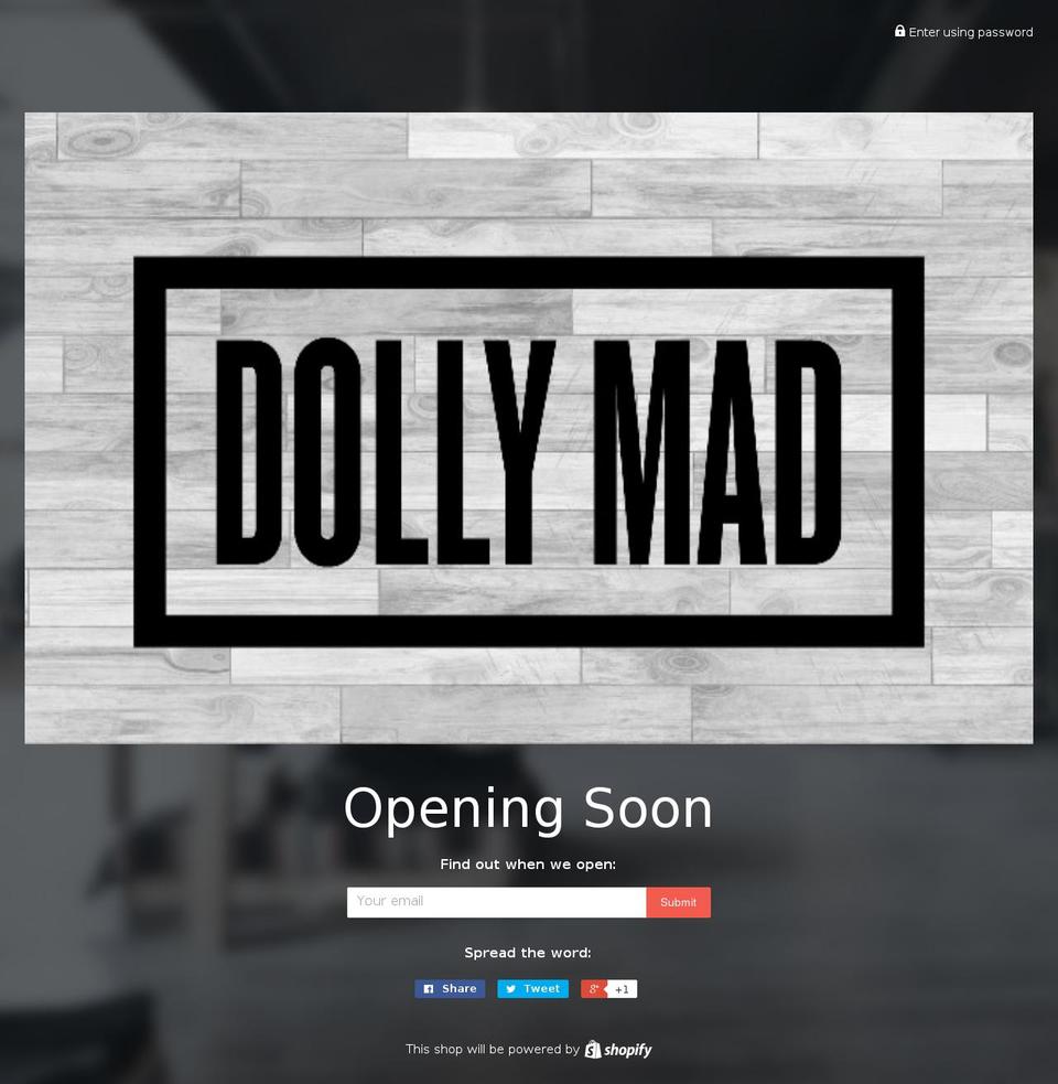dollymad.com shopify website screenshot